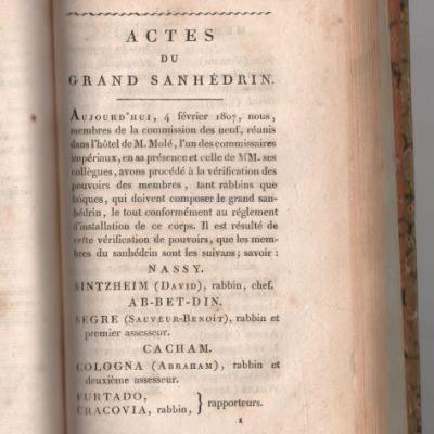 Actes du grand Sanhedrin 1806