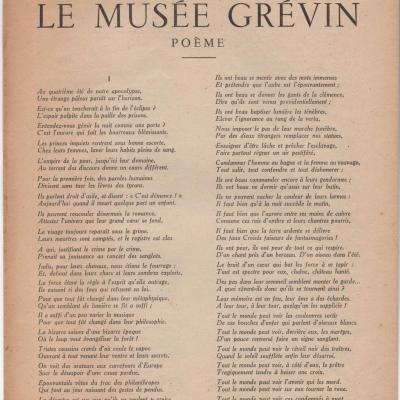 [ARAGON] François La Colère‎ ‎Le Musée Grévin. Poème.