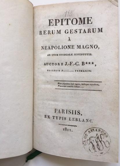 Blanvillain epitome rerum gestarum a neapolione magno 3 