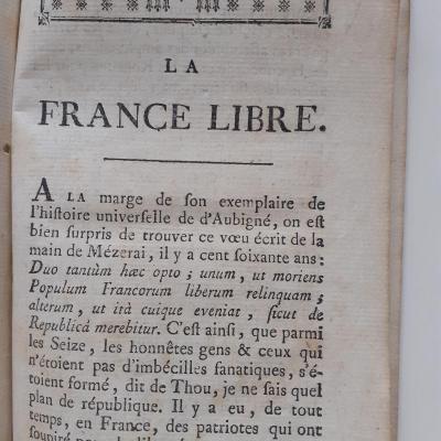 Camille Desmoulins, La France libre, 1789