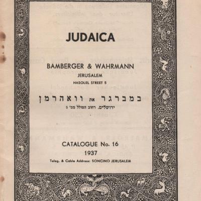 Catalogue bamberger wahrman 1