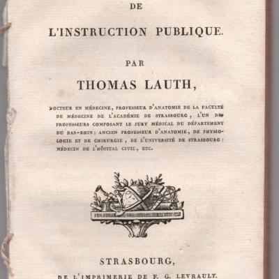 LAUTH Thomas De l esprit de l instruction publique 1816