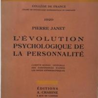 Janet evolution psychologique de la personnalite 3 