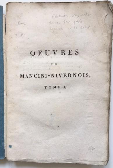 Mancini nivernois fables edition originale 1